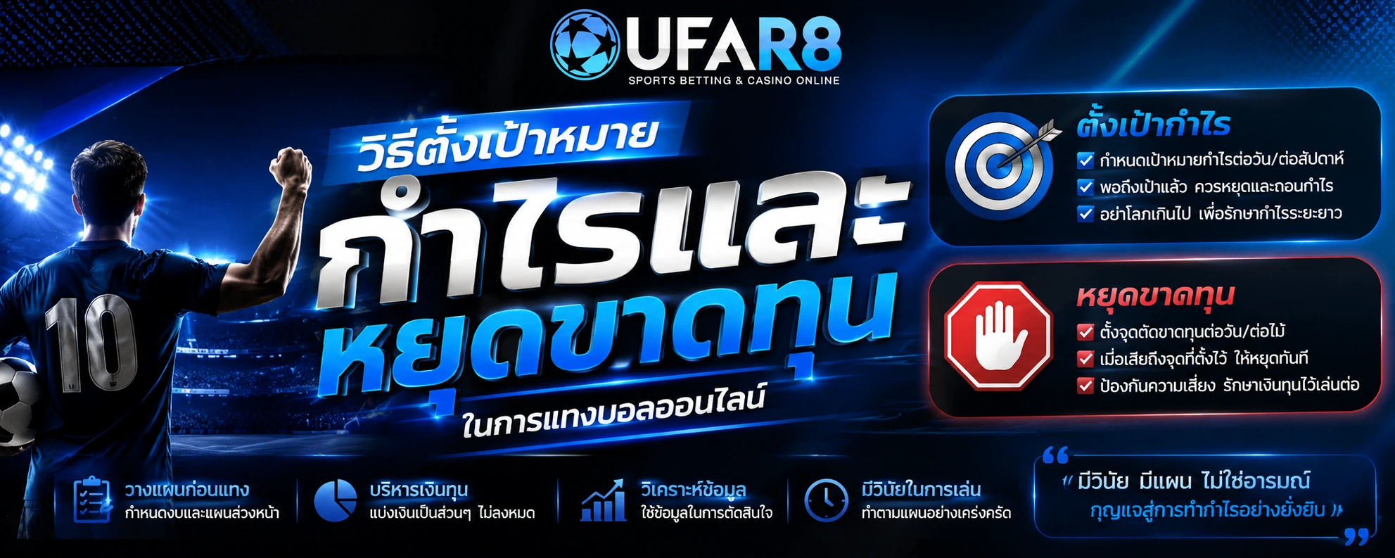 ตั้งเป้ากำไรและหยุดขาดทุน ในการ แทงบอล