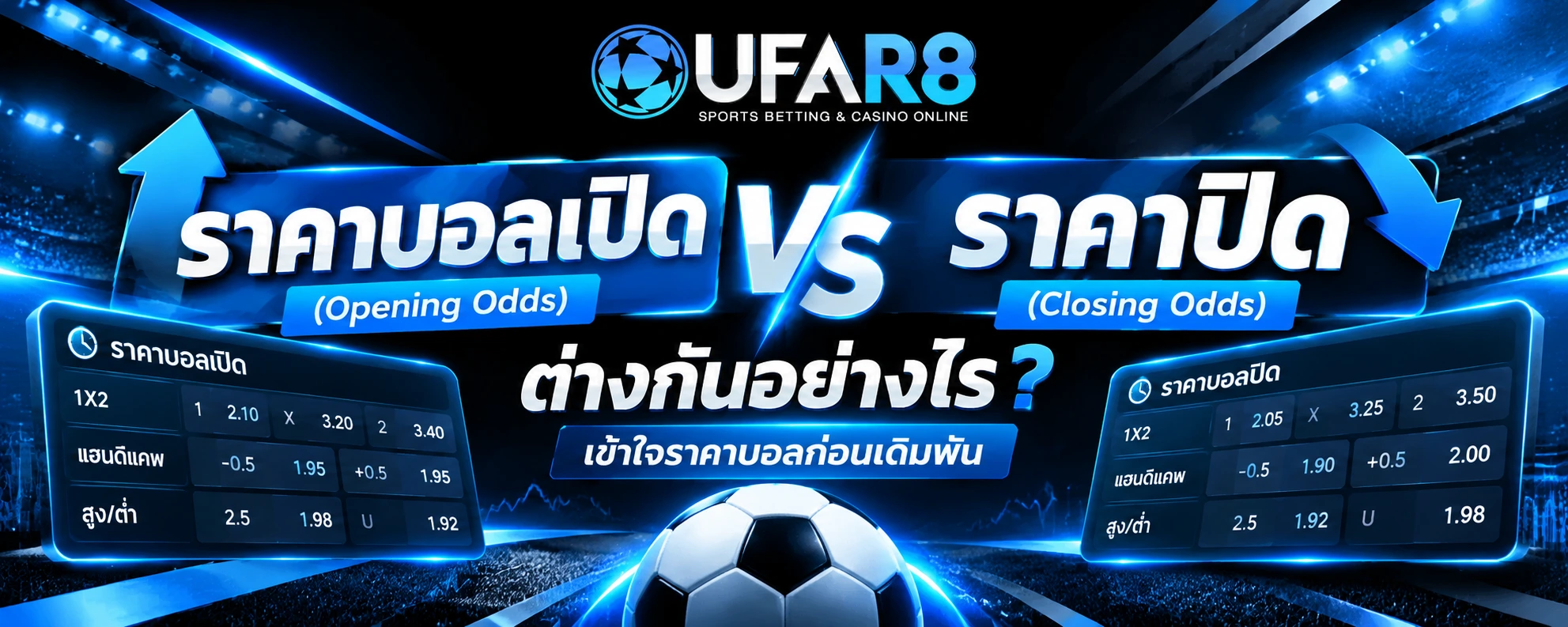 ราคาบอลเปิดกับราคาปิด